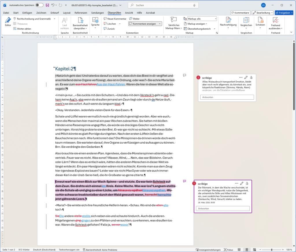 Alle Korrekturen und Anmerkungen erscheinen direkt im Dokument Alle Korrekturen und Anmerkungen erscheinen direkt im Dokument